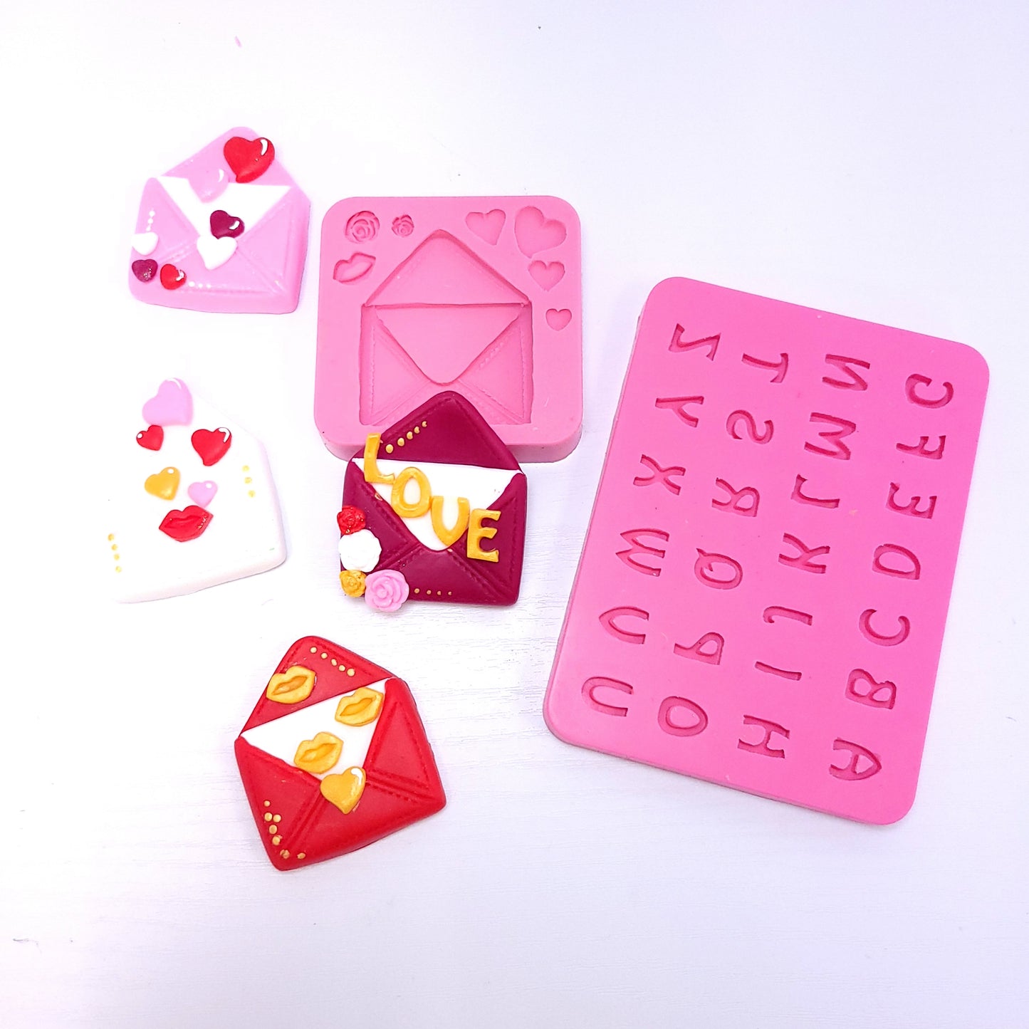 Love Letter Envelope Silicone Mold Set for Fondant Resin Clay Jewelry Making
