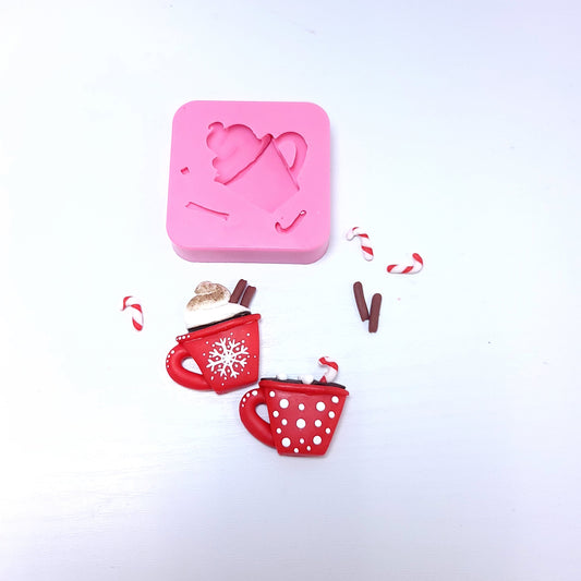 Hot Cocoa Mug Miniature Silicone Mold for Cake Resin Clay Crafts