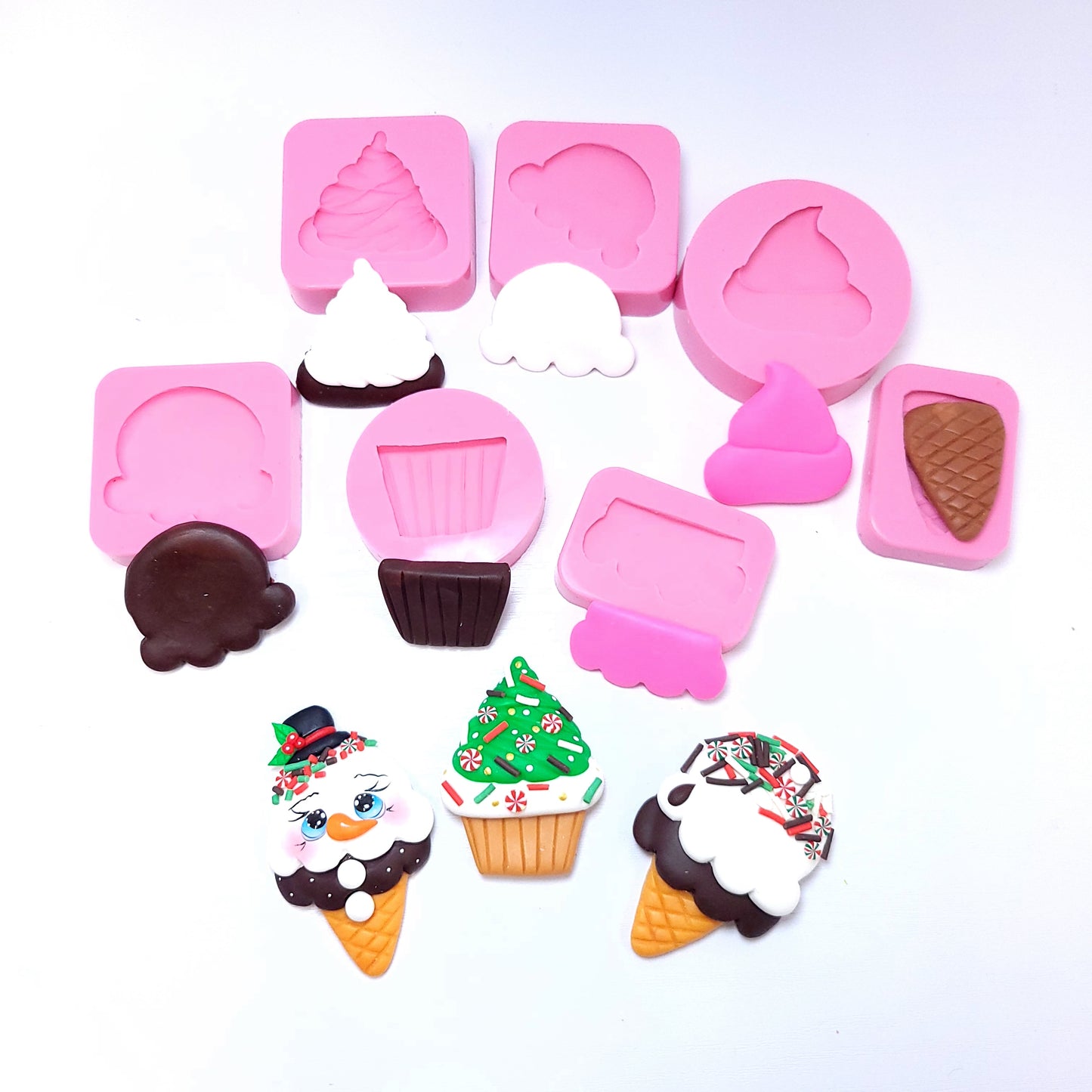 Cupcakes Ice Cream Cone Sweet Silicone Mold Bundle 7 | Multi-Project MS763
