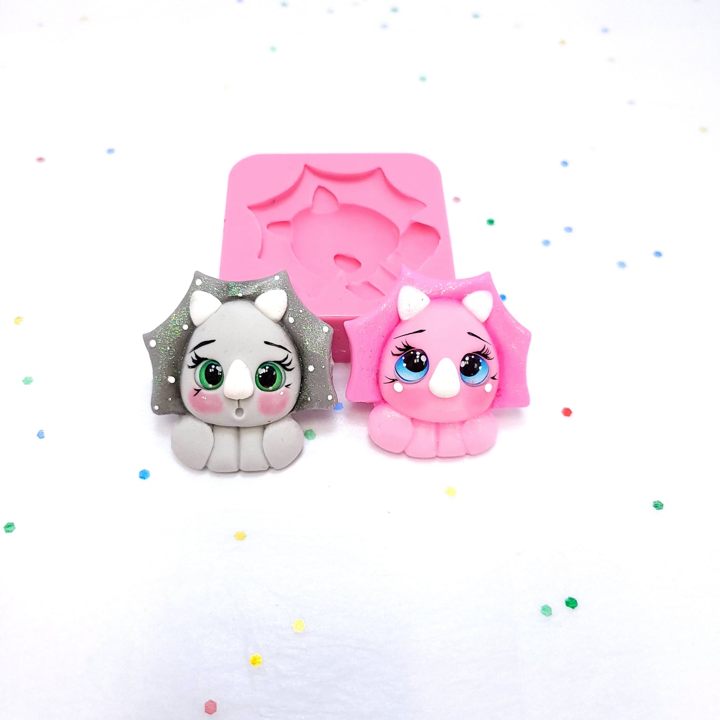 Baby Dino Triceratops Multi Project Silicone Mold MS769