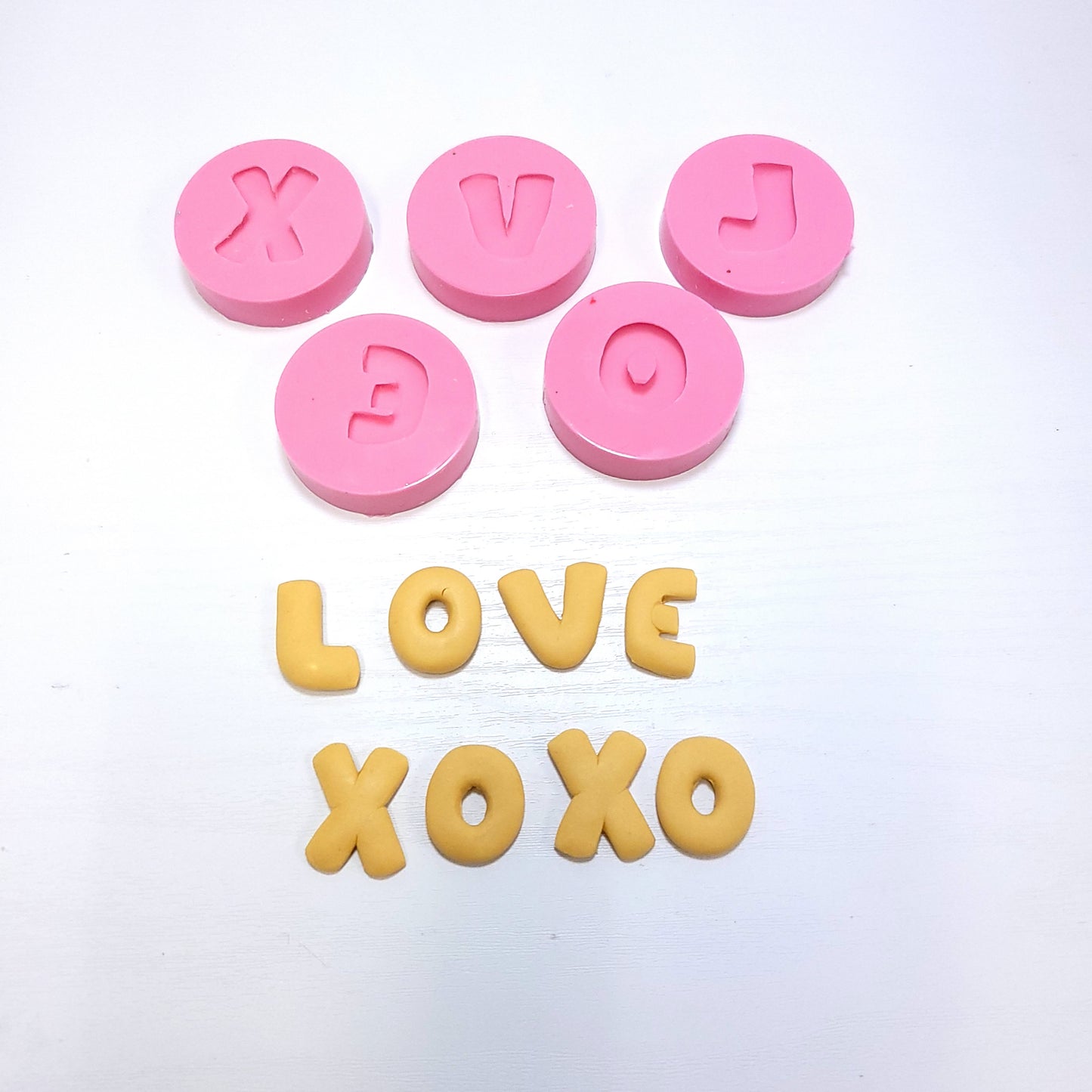 Love XOXO Donut Word Bundle Silicone Mold MS790 for Cake Resin Crafts