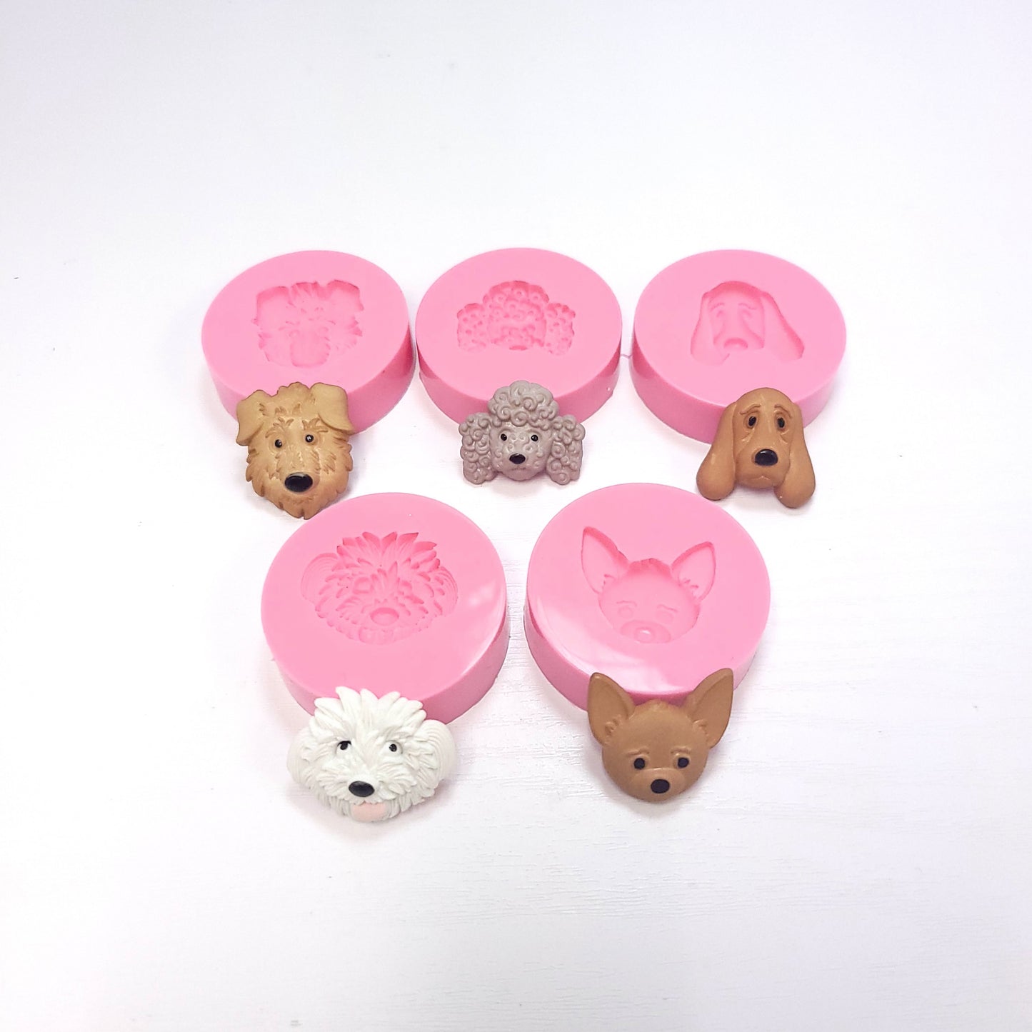 Doggies Puppy Faces Multi Project Silicone Mold for Cake Resin Clay Crafts MS827