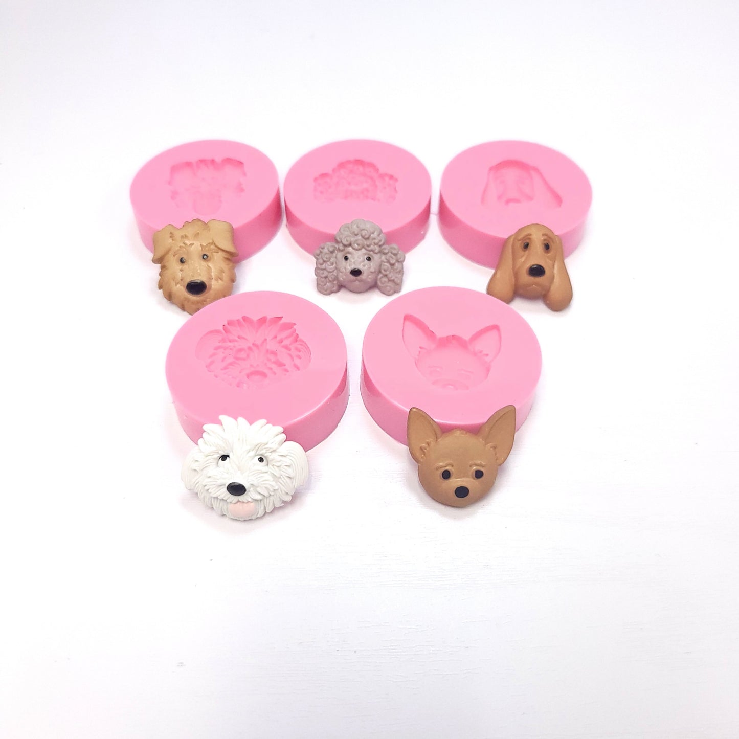Doggies Puppy Faces Multi Project Silicone Mold for Cake Resin Clay Crafts MS827