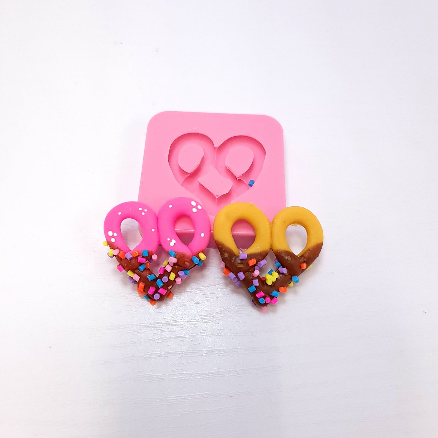 Pretzel Heart Silicone Mold for Cakes Resin Clay and Fondant