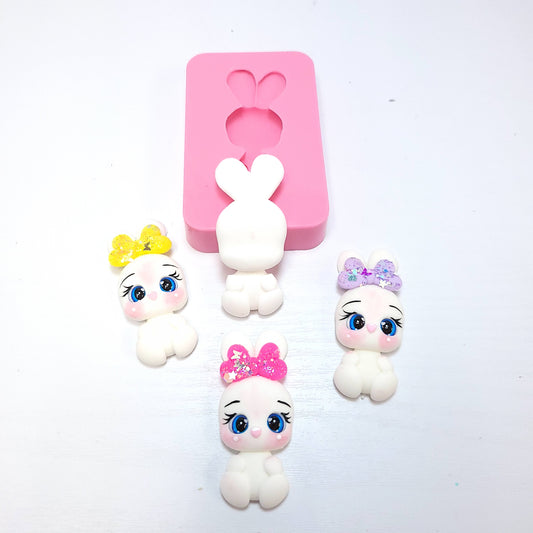 Cute Bunny Easter Silicone Mold Miniatures for Fondant Resin Clay MS820