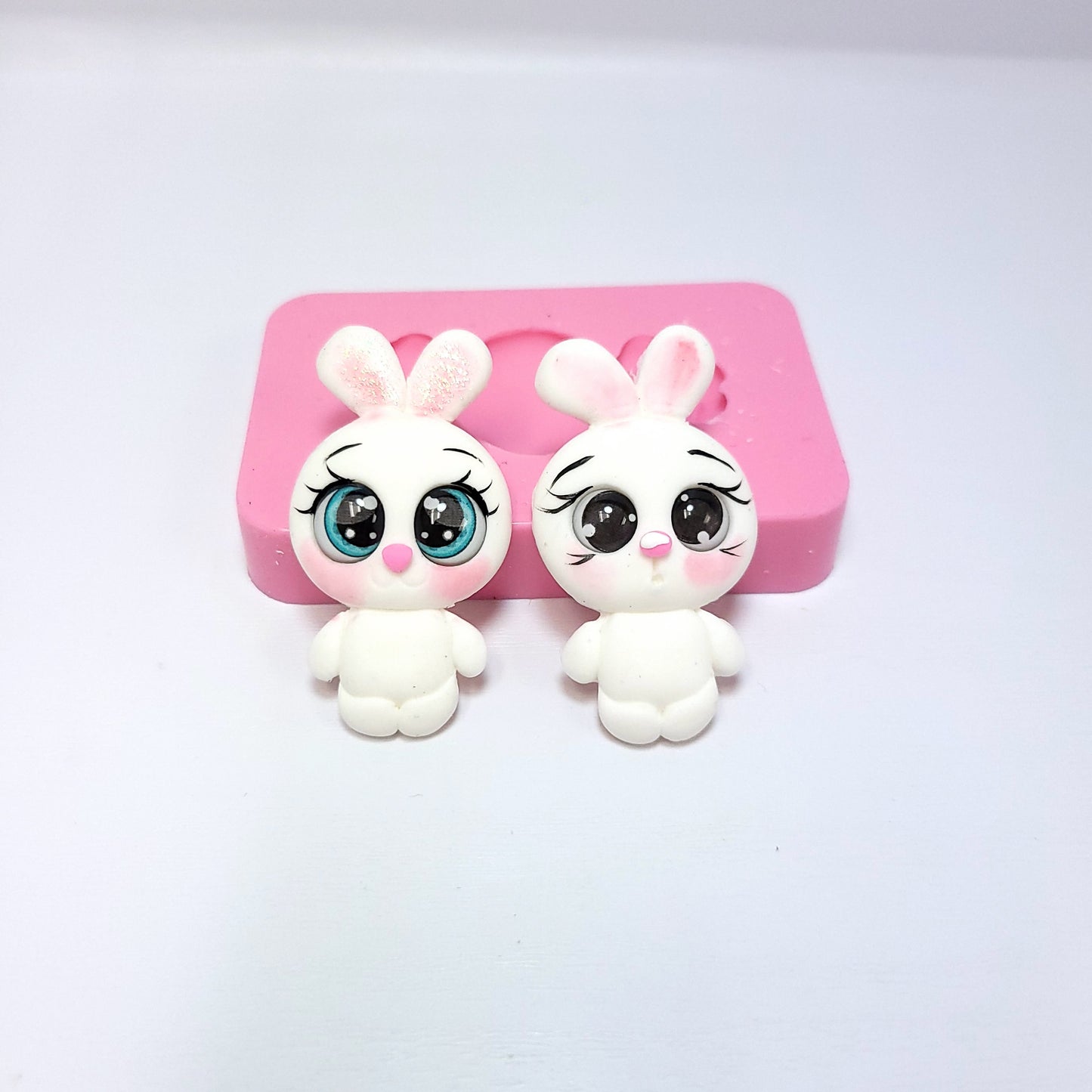 Cute Bunny Silicone Mold MS818 Miniature Cake Topper Resin Clay