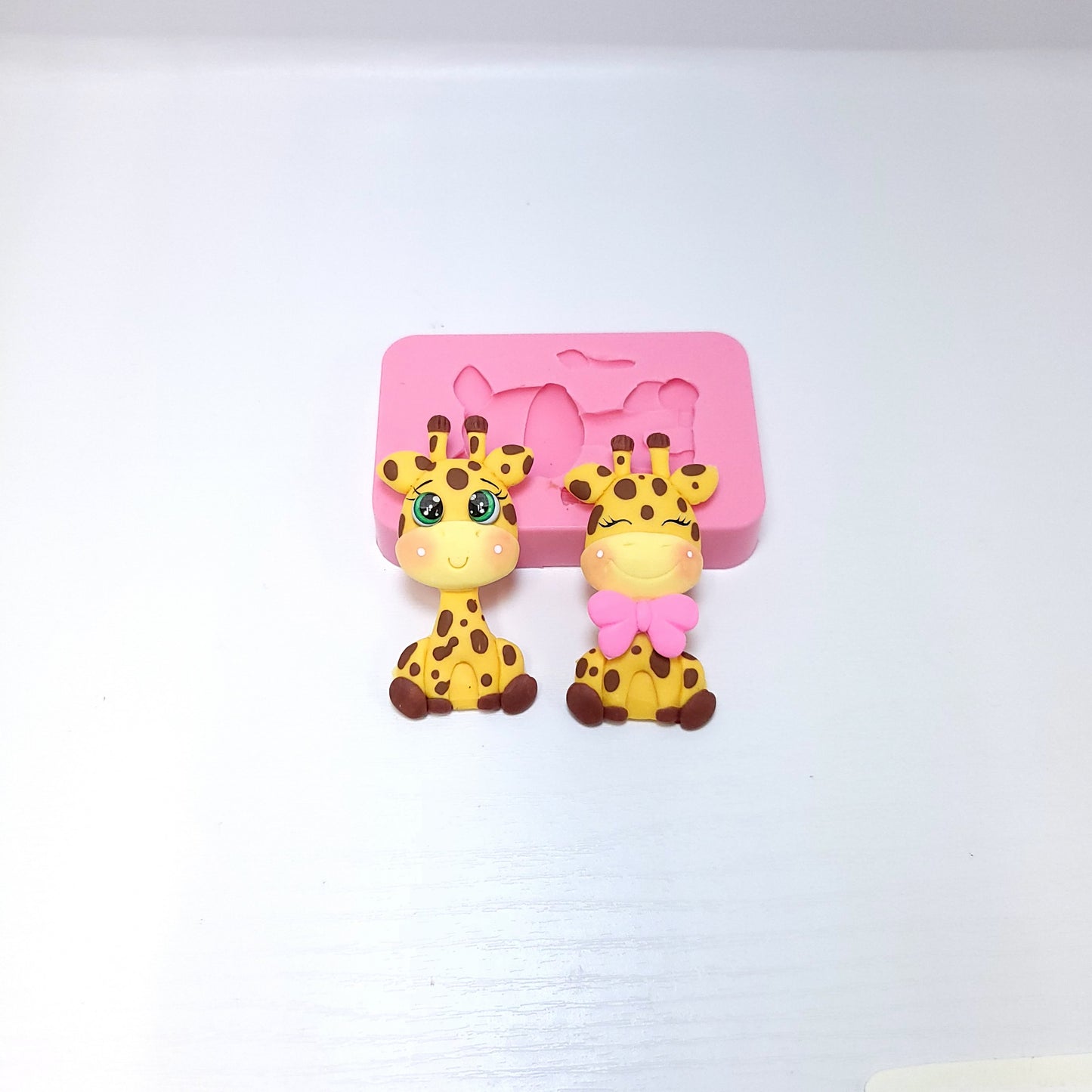 Giraffe Couple Silicone Mold Cute Baby Animal Miniatures for Fondant Resin Clay
