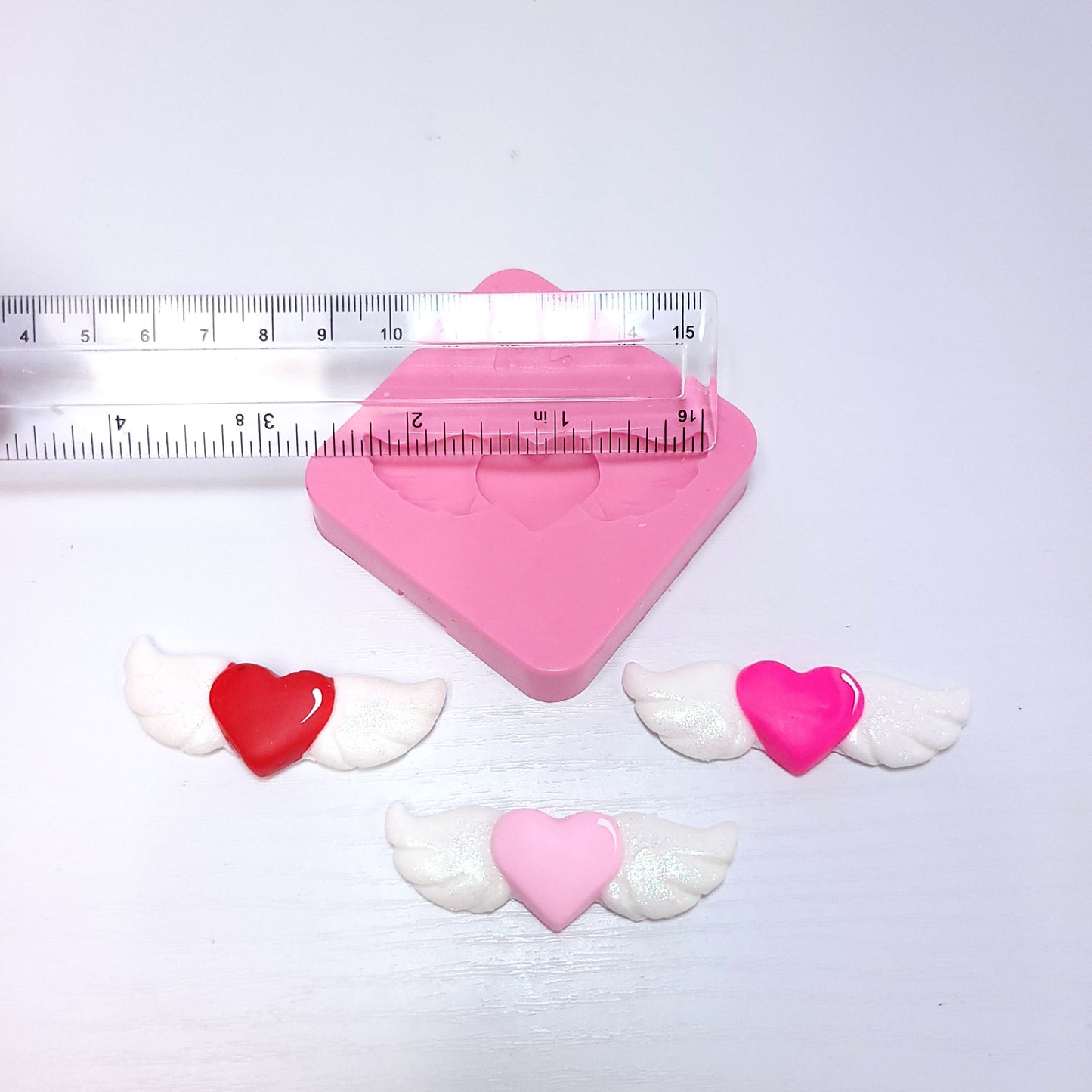 Heart with Wings Silicone Mold for Cake Toppers Resin Clay Jewelry