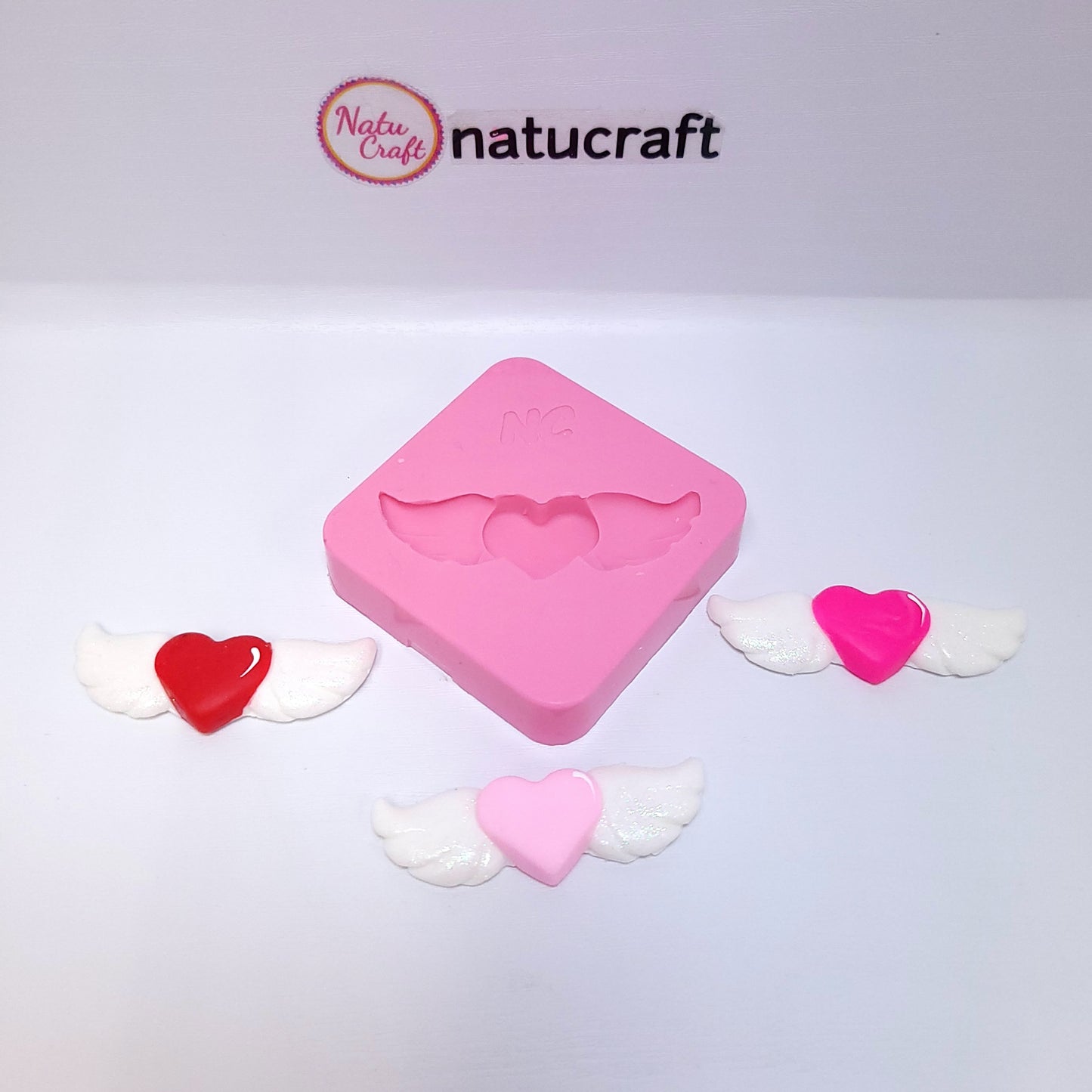 Heart with Wings Silicone Mold for Cake Toppers Resin Clay Jewelry