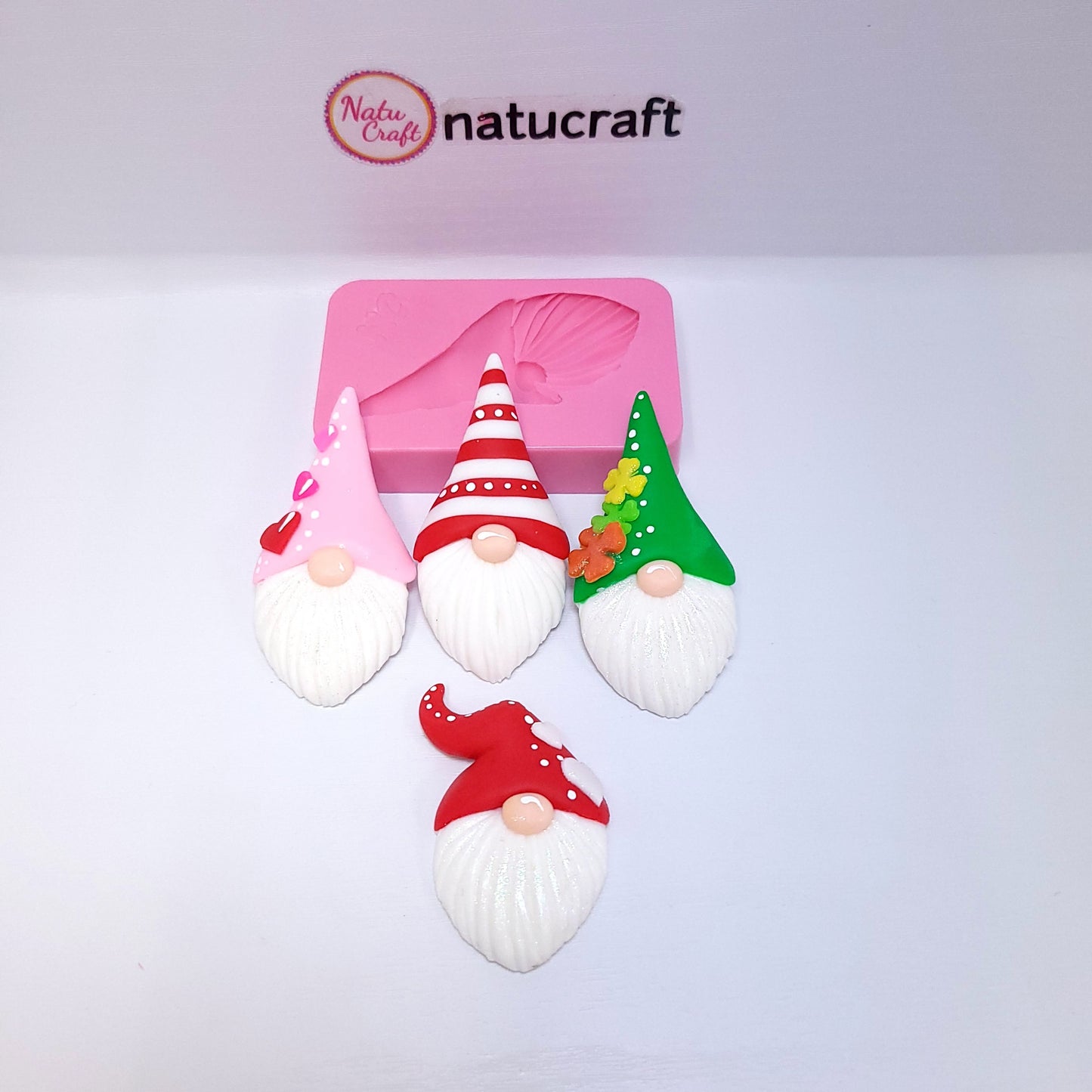 Holiday Gnome Silicone Mold Valentine St Patrick Miniatures for Resin Clay Fondant