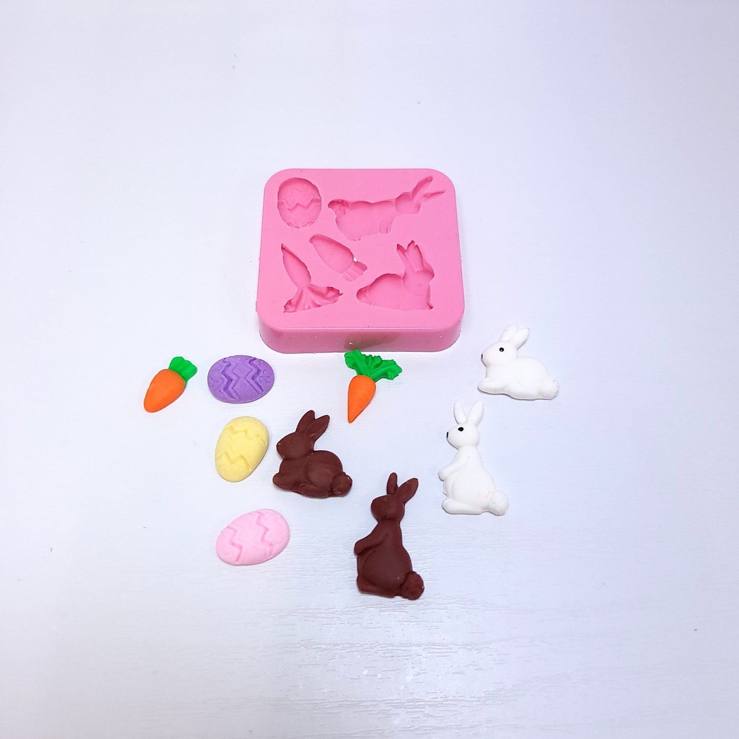 Easter Bunny Carrot Egg Silicone Mold for Cake Resin Clay Miniatures MS805