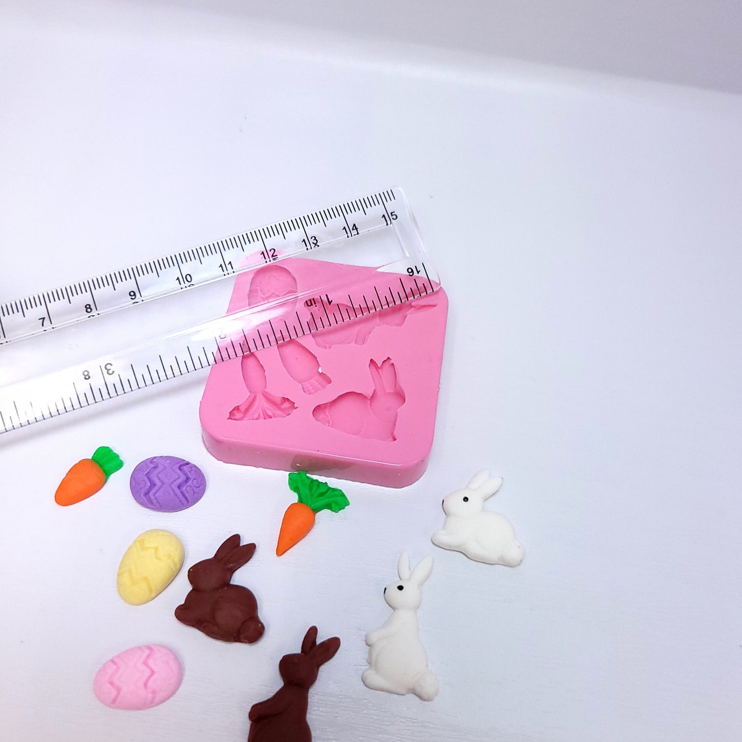 Easter Bunny Carrot Egg Silicone Mold for Cake Resin Clay Miniatures MS805