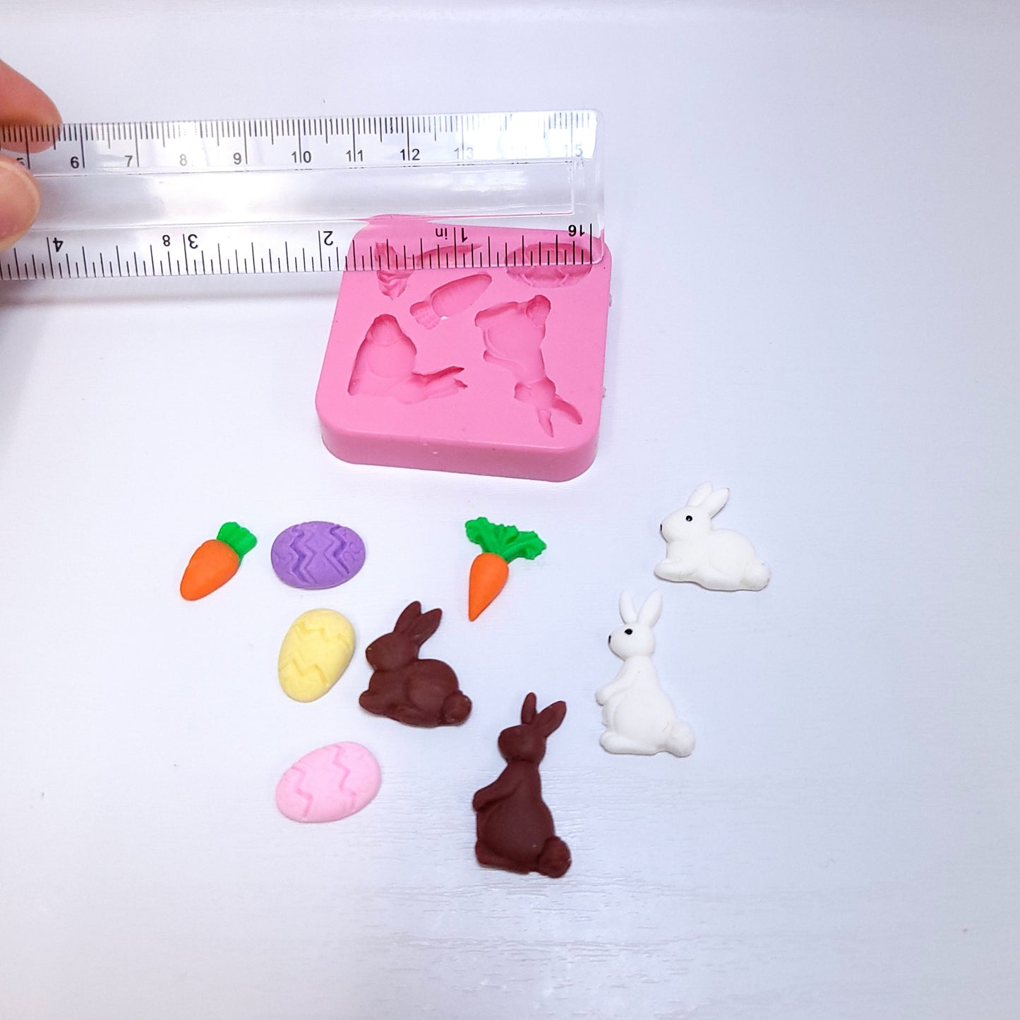Easter Bunny Carrot Egg Silicone Mold for Cake Resin Clay Miniatures MS805