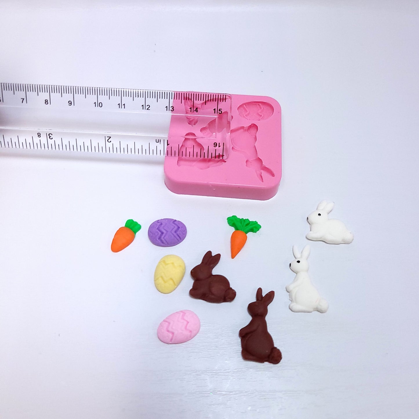 Easter Bunny Carrot Egg Silicone Mold for Cake Resin Clay Miniatures MS805