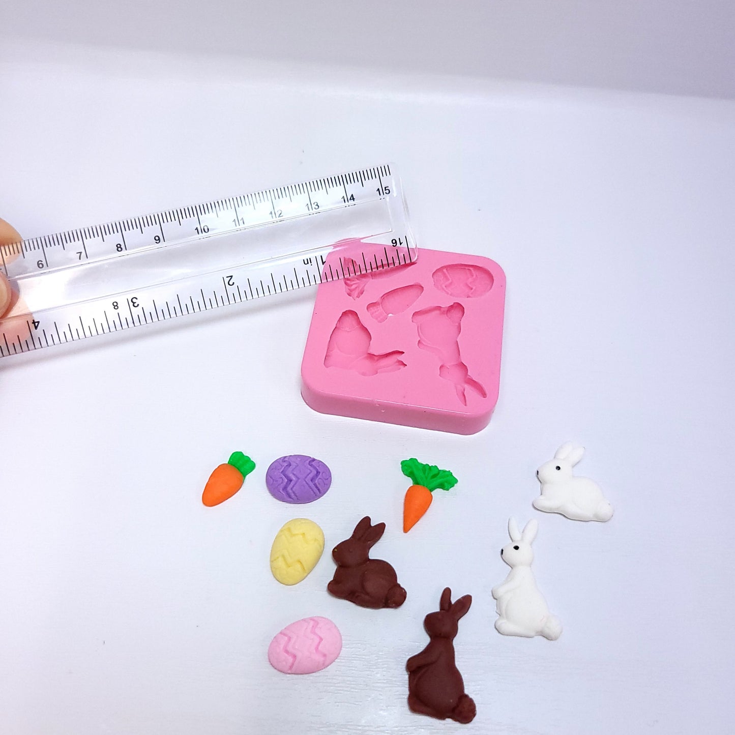 Easter Bunny Carrot Egg Silicone Mold for Cake Resin Clay Miniatures MS805