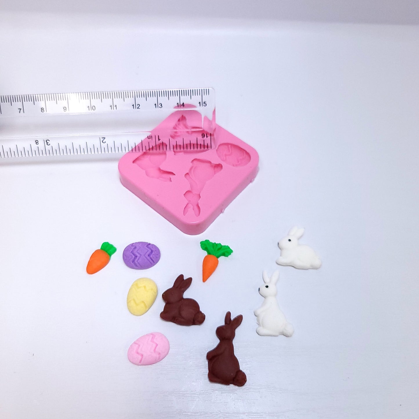 Easter Bunny Carrot Egg Silicone Mold for Cake Resin Clay Miniatures MS805