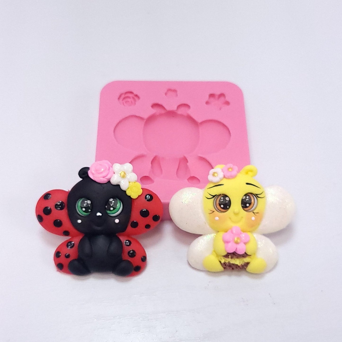 Cute Bee and Ladybug Silicone Mold for Easter Cake Resin Miniatures