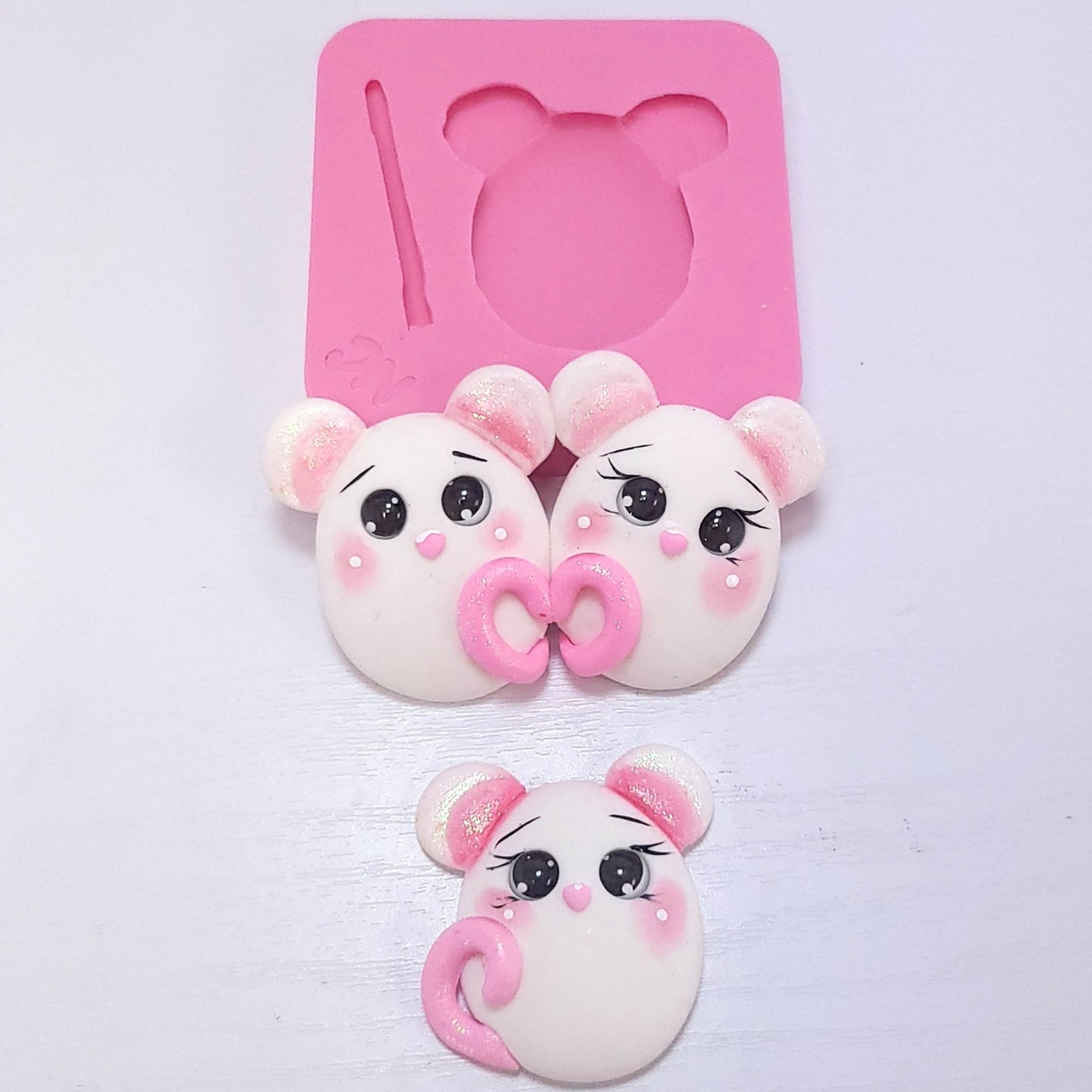 Little Mouse Easter Miniature Silicone Mold for Cake Decor Resin Clay
