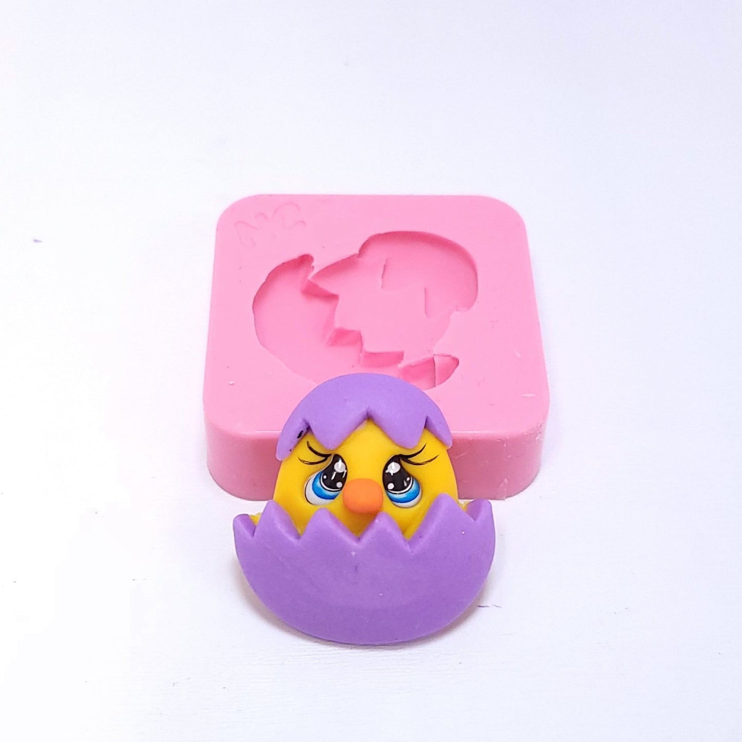 Cute Chick in Egg Silicone Mold for Cake Decorating Resin Clay Crafts MS839