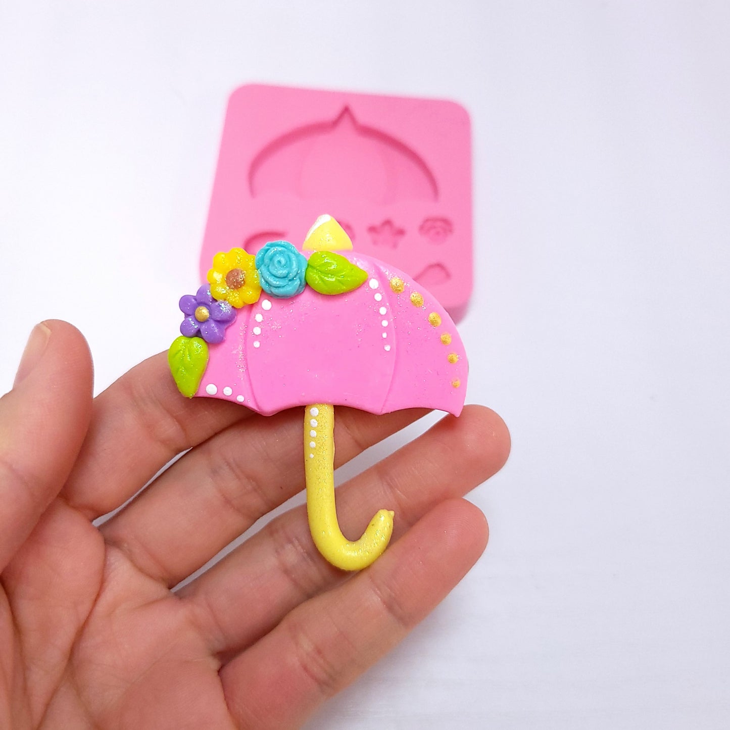 Spring Umbrella Multi Project Silicone Mold for Cake Fondant Resin Clay Crafts