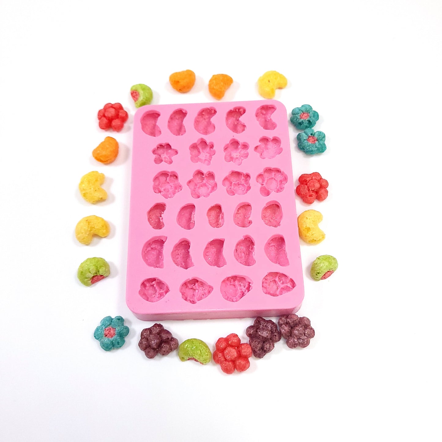 27 cavities Fruity Shape cereal silicone mold cereal silicone mold Realistic Flexible mold cereal lucky NC081