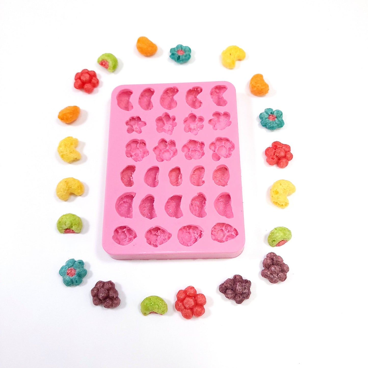 27 cavities Fruity Shape cereal silicone mold cereal silicone mold Realistic Flexible mold cereal lucky NC081