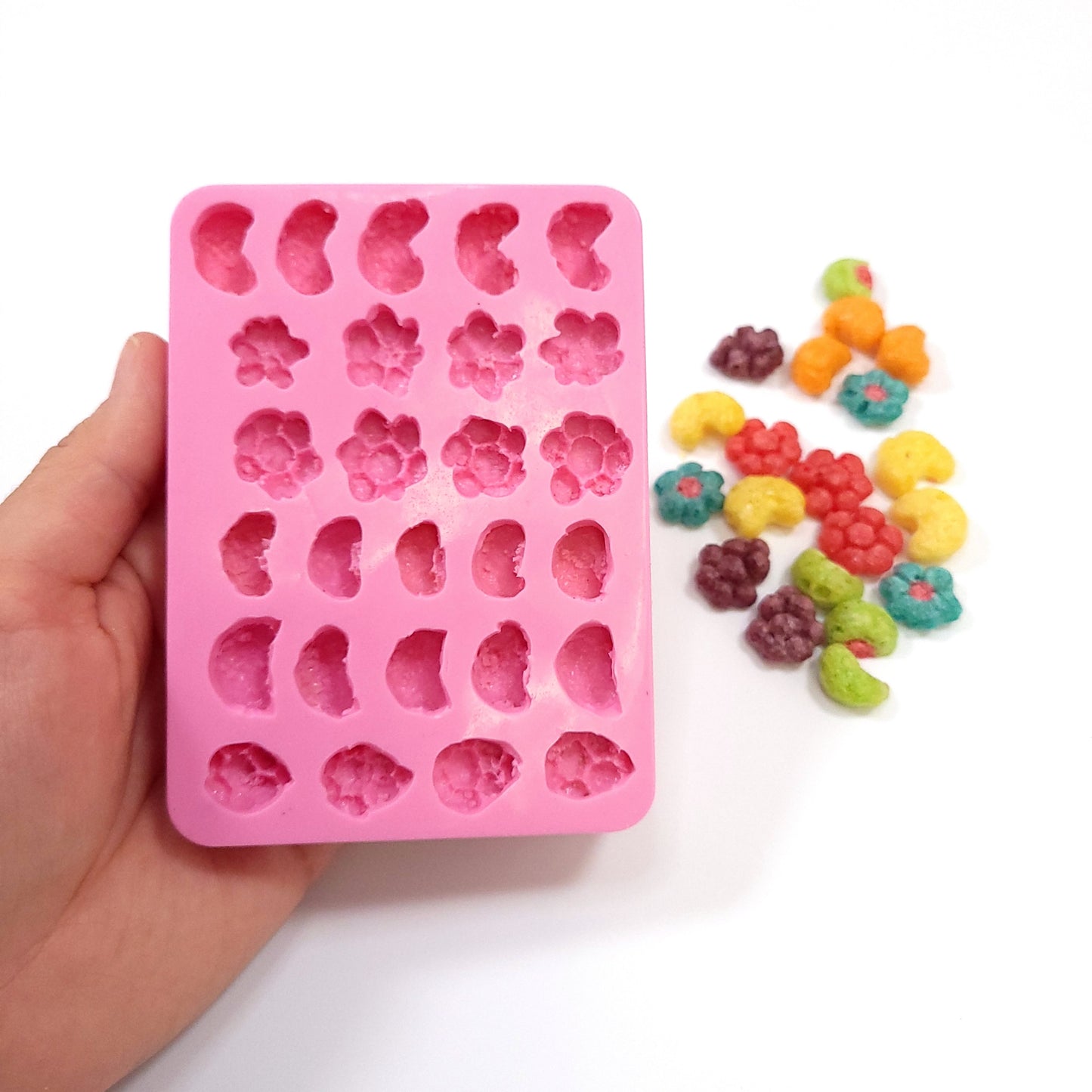 27 cavities Fruity Shape cereal silicone mold cereal silicone mold Realistic Flexible mold cereal lucky NC081