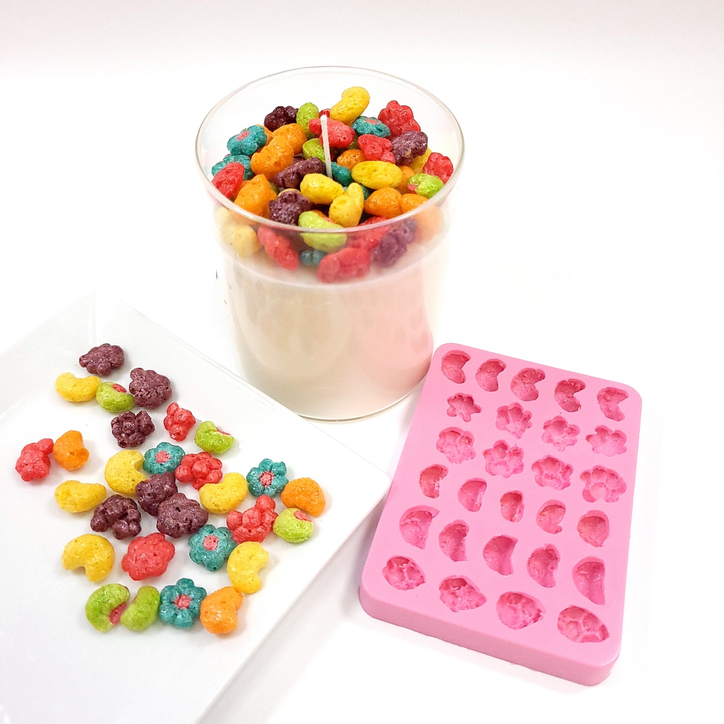 27 cavities Fruity Shape cereal silicone mold cereal silicone mold Realistic Flexible mold cereal lucky NC081