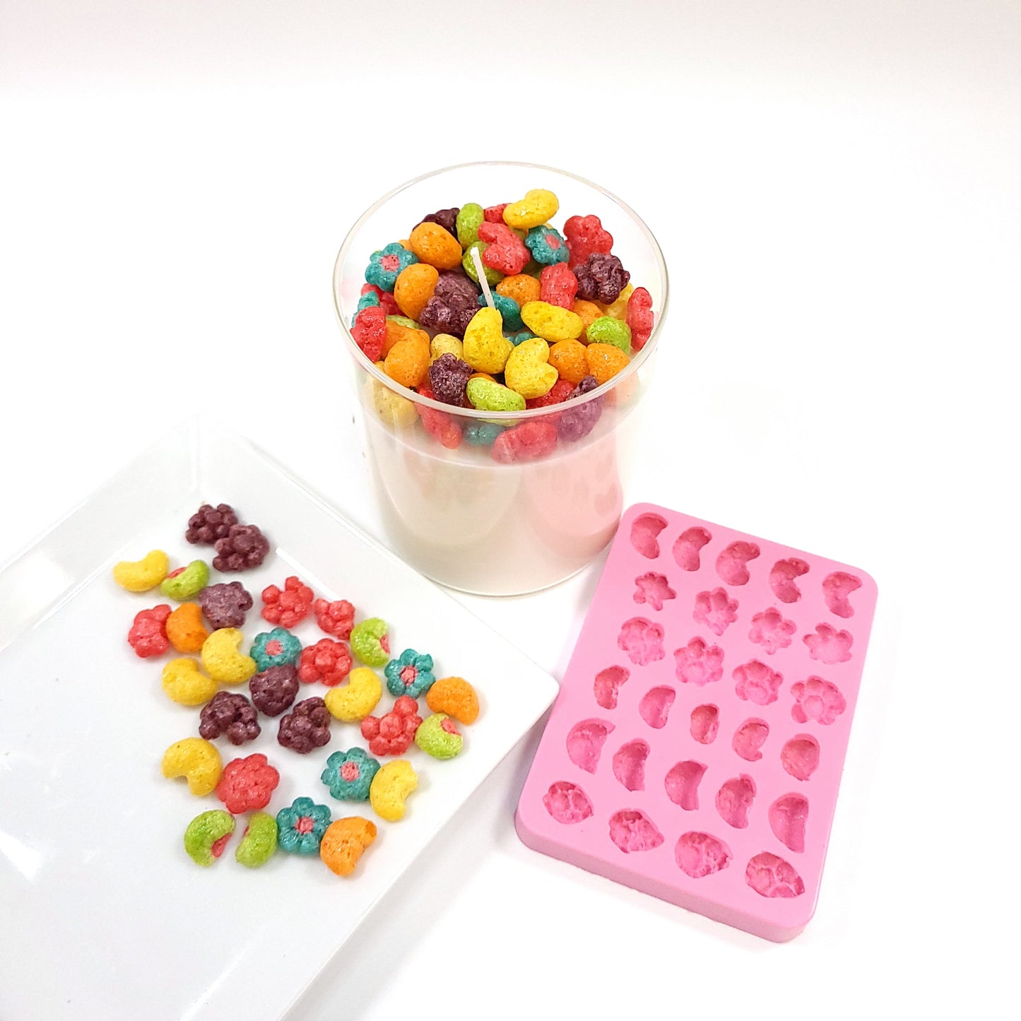 27 cavities Fruity Shape cereal silicone mold cereal silicone mold Realistic Flexible mold cereal lucky NC081