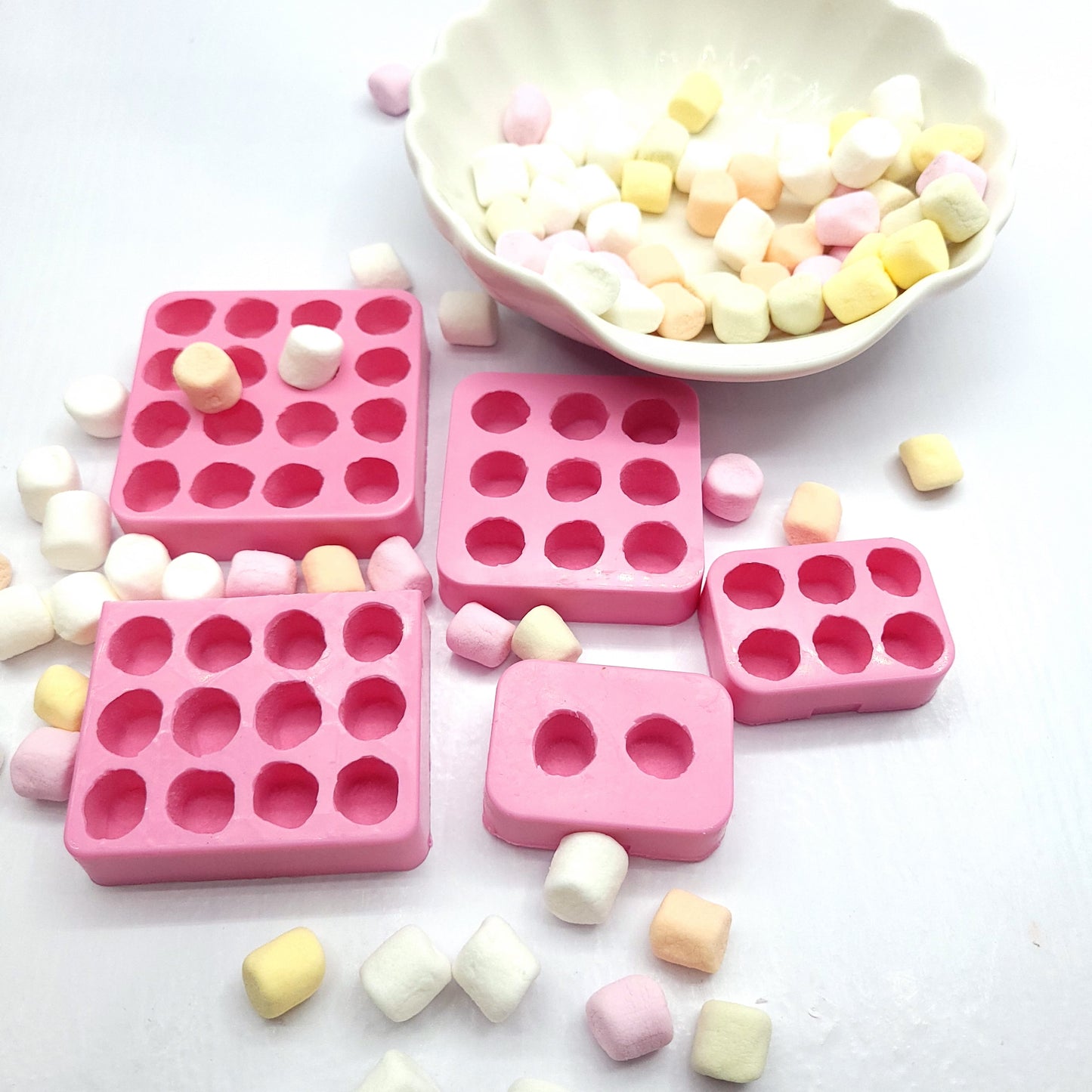 Mini Marshmallow Silicone Mold multi cavities Wax mold Resin mold Soap mold Realistic Marshmallow Flexible mold