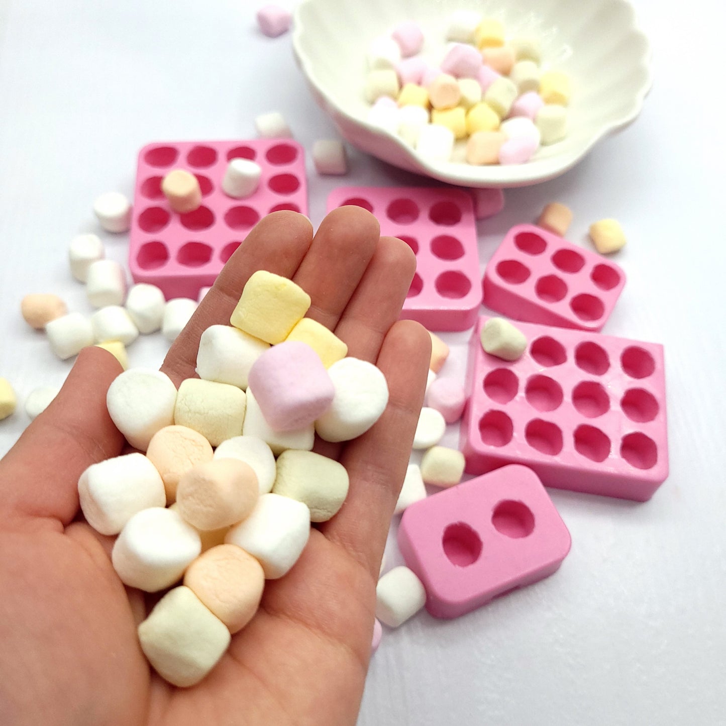 Mini Marshmallow Silicone Mold multi cavities Wax mold Resin mold Soap mold Realistic Marshmallow Flexible mold