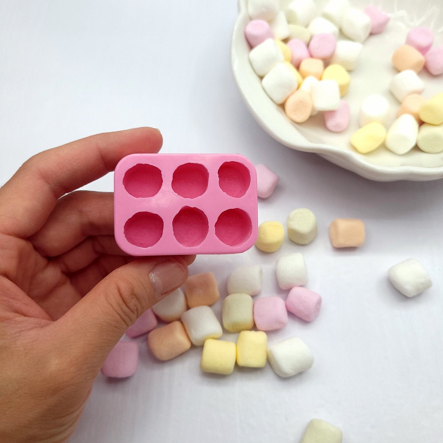 Mini Marshmallow Silicone Mold multi cavities Wax mold Resin mold Soap mold Realistic Marshmallow Flexible mold