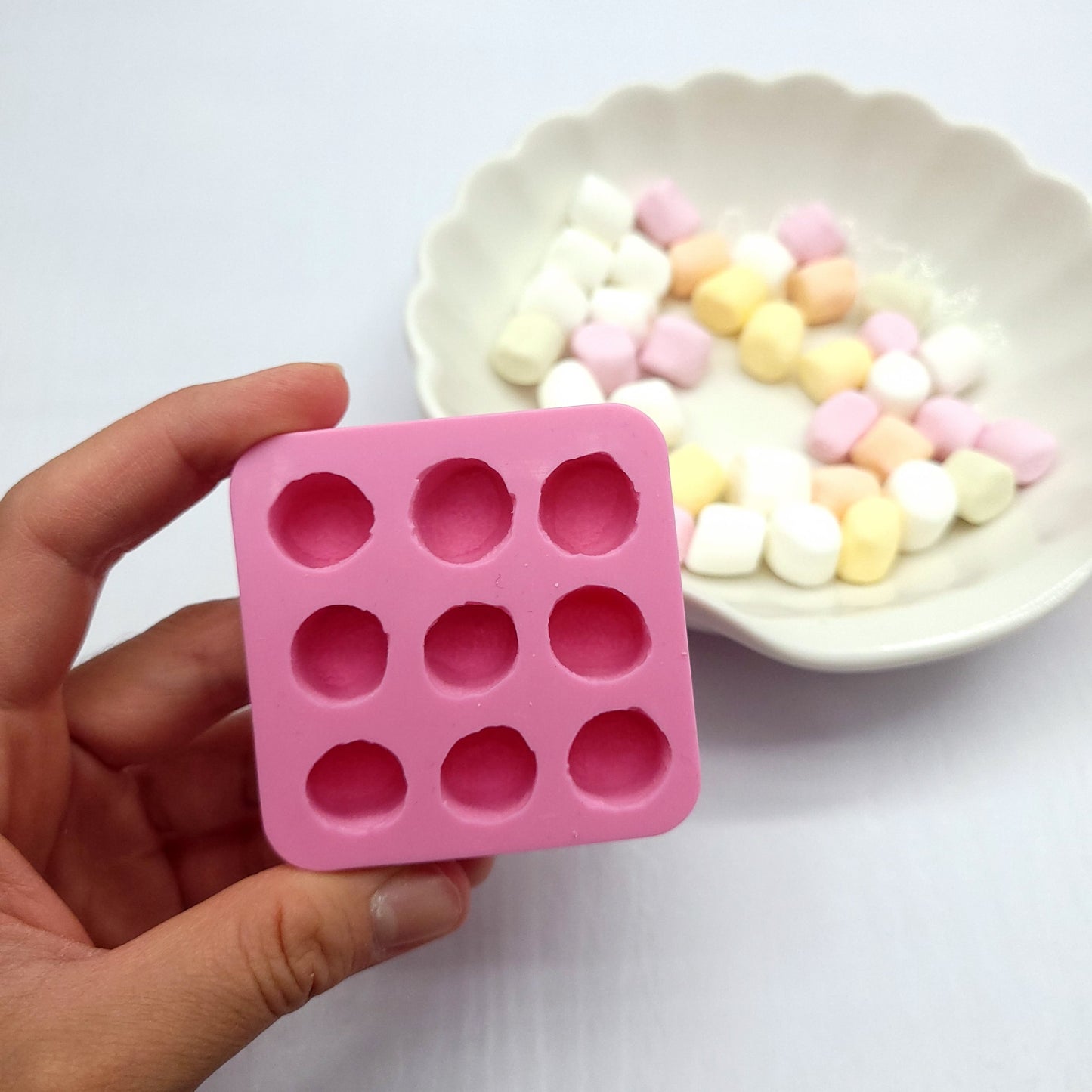 Mini Marshmallow Silicone Mold multi cavities Wax mold Resin mold Soap mold Realistic Marshmallow Flexible mold