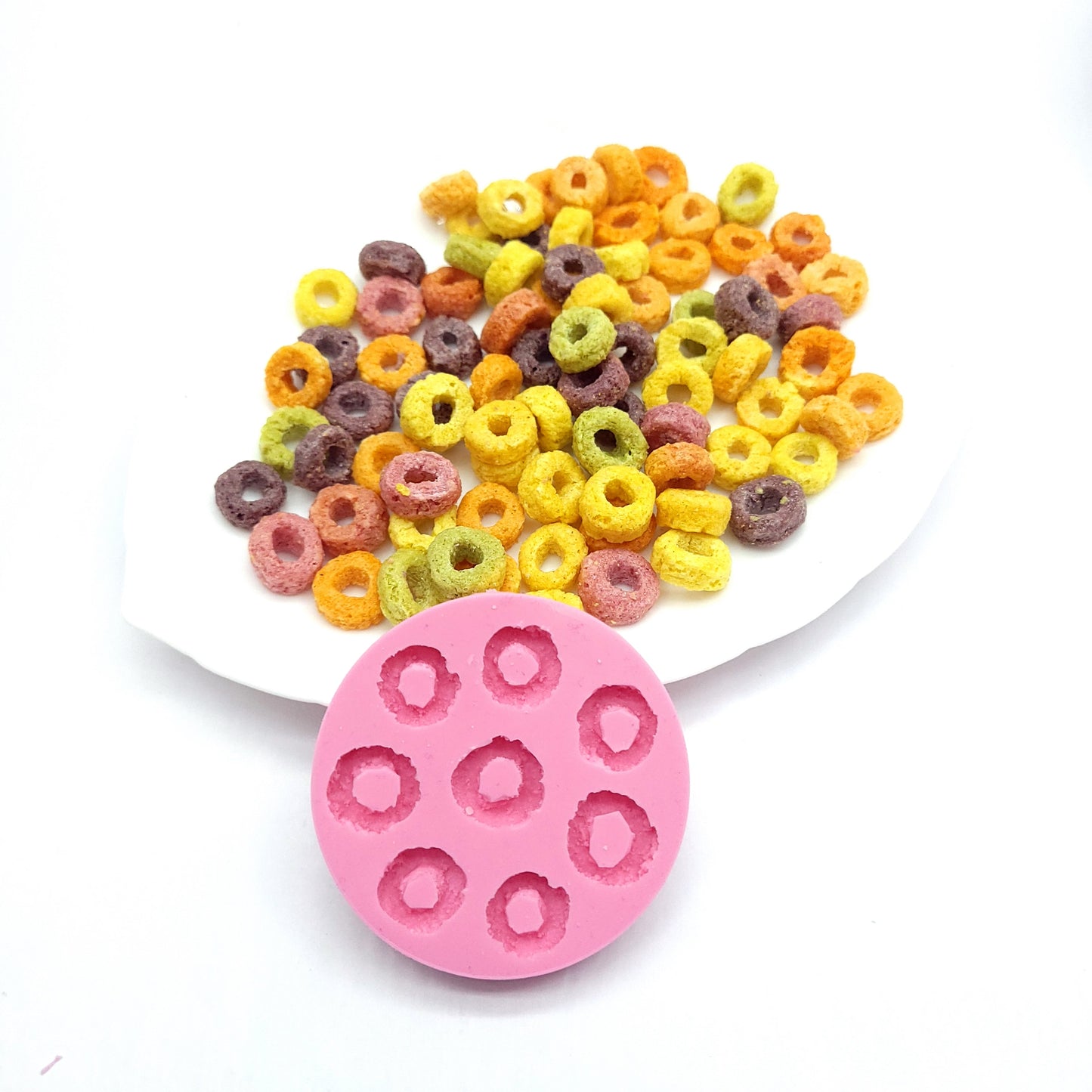 Fruit Loops Multi Cavities Loop cereal Flexible Silicone mold Soap molds Resin molds Wax melts molds