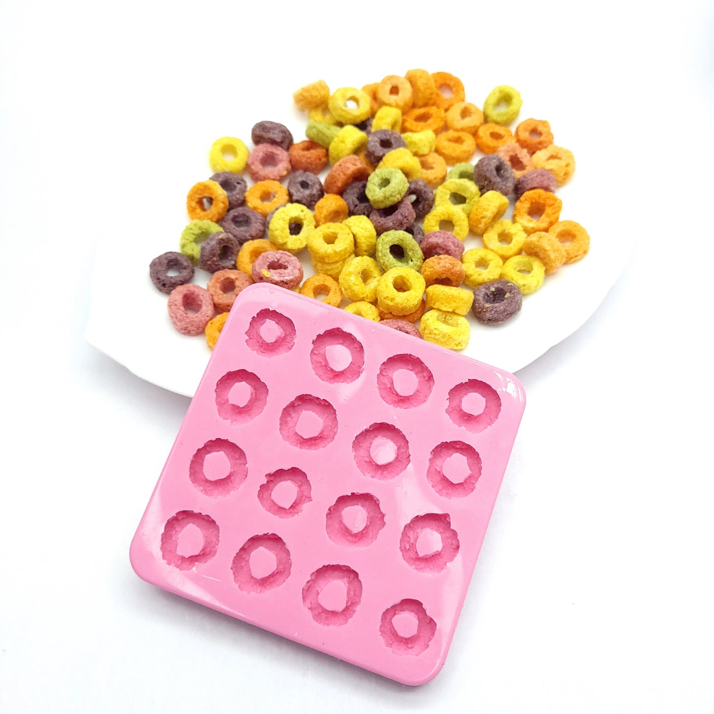 Fruit Loops Multi Cavities Loop cereal Flexible Silicone mold Soap molds Resin molds Wax melts molds