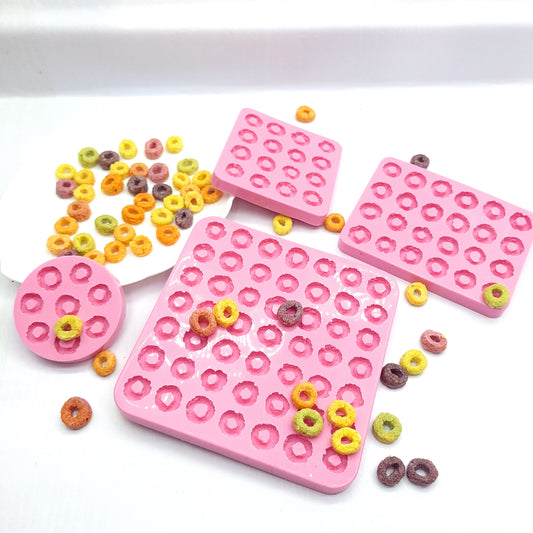 Fruit Loops Multi Cavities Loop cereal Flexible Silicone mold Soap molds Resin molds Wax melts molds