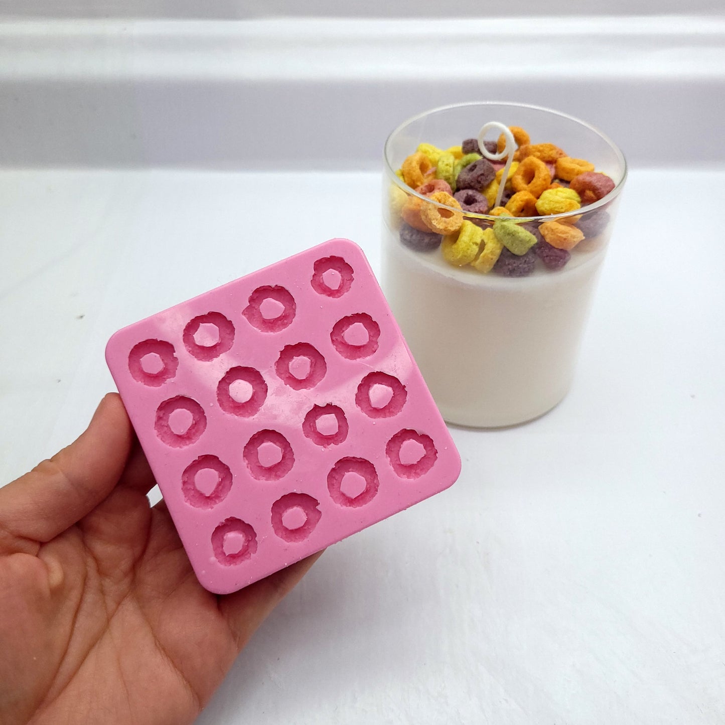 Fruit Loops Multi Cavities Loop cereal Flexible Silicone mold Soap molds Resin molds Wax melts molds