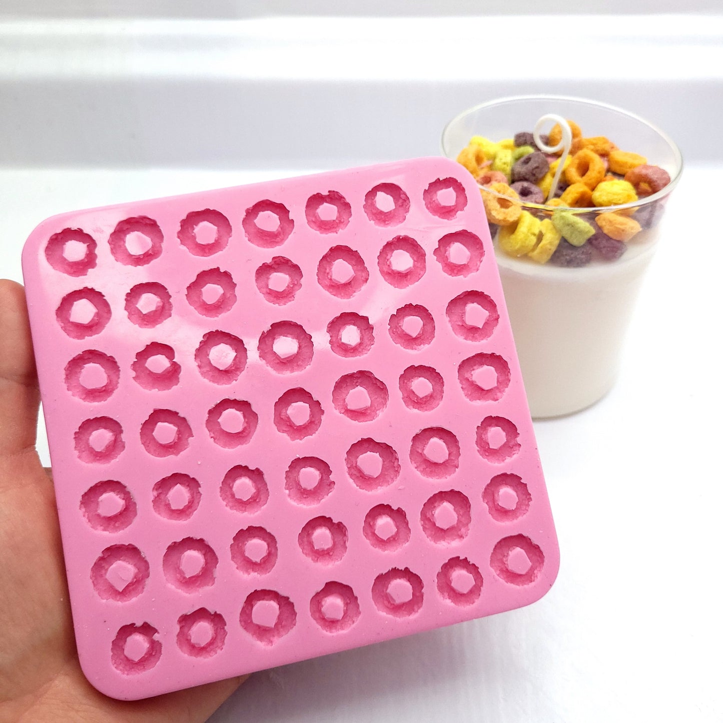 Fruit Loops Multi Cavities Loop cereal Flexible Silicone mold Soap molds Resin molds Wax melts molds