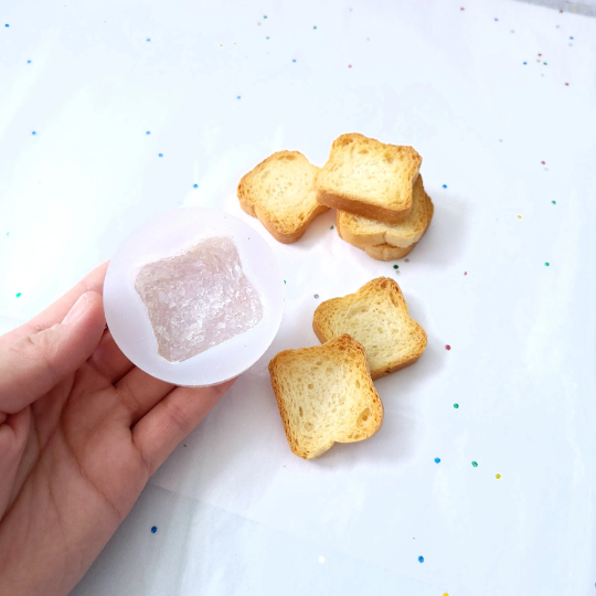 Bread toast miniature cookie pastry wax melts mold Soap  and Candle Mold for Wax, Mold for Resin NC084