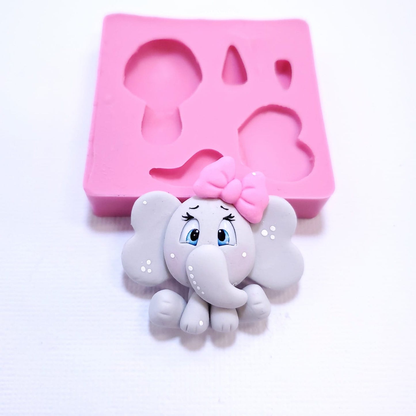 Baby Elephant Full Body Multi Project Silicone Mold for Crafts MS357