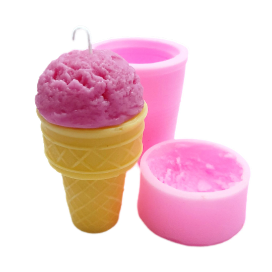 Ice Cream cone Ice cream scoop  Wax mold Resin mold Soap mold Realistic Flexible mold