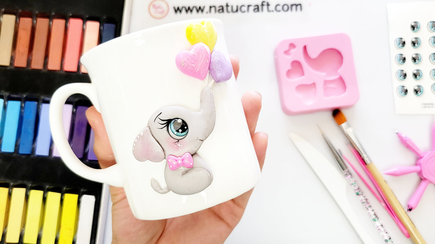 Baby Elephant Silicone Mold for Fondant, Resin, Polymer Clay and Miniatures