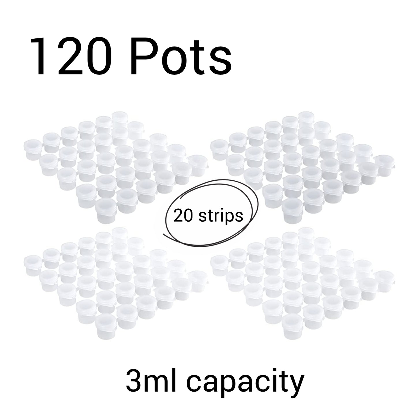 120 Pots Empty Paint Pots Strips, Mini Clear Storage Containers mandala Painting Arts Crafts Supplies for Schools mandala art