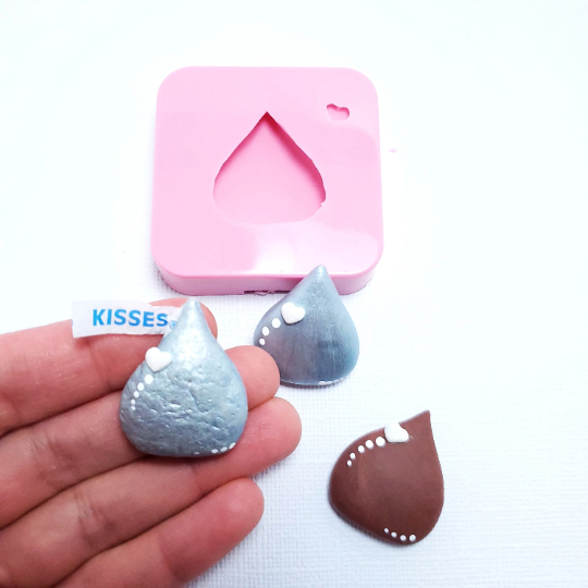 Kisses Chocolate Heart Multi Project Silicone Mold for Valentines Cake Resin Clay Crafts