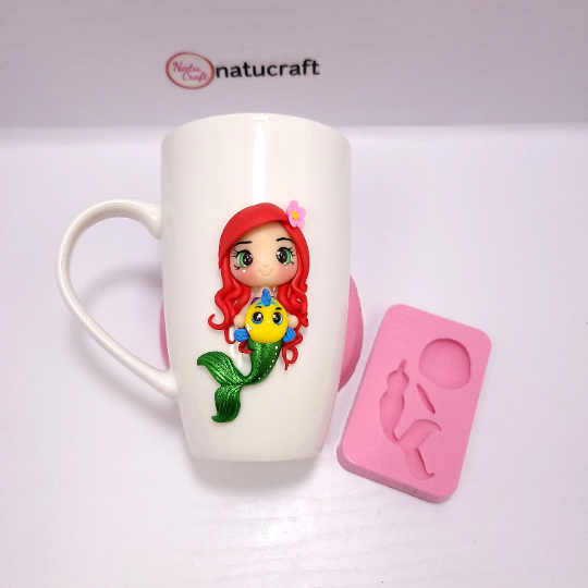 Red Hair Mermaid Multi Project Silicone Mold MS867 for Cake Resin Clay Crafts