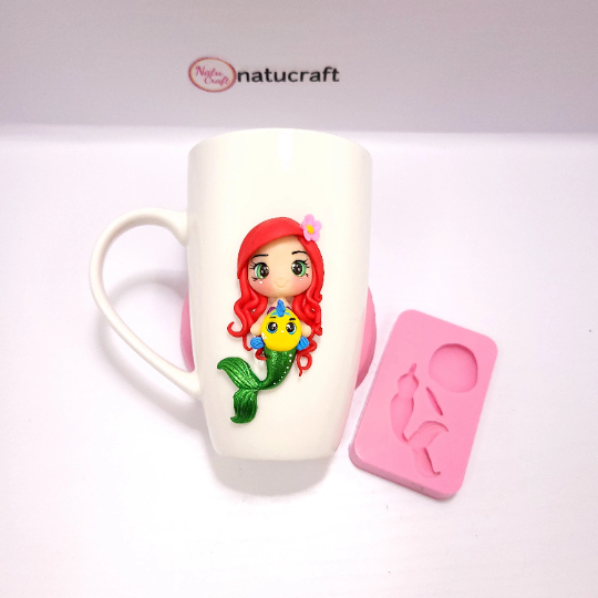 Red Hair Mermaid Multi Project Silicone Mold MS867 for Cake Resin Clay Crafts