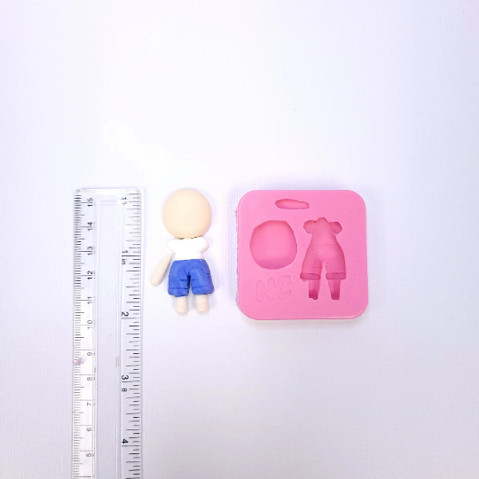 Tiny Doll Body With Pants Multi-Project Silicone Mold for Crafts MS881