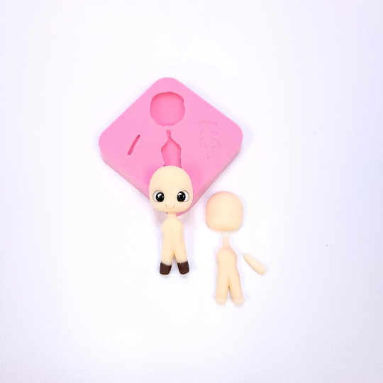 Tiny Doll Body and Head Multi-Project Silicone Mold MS876 for Mini Crafts