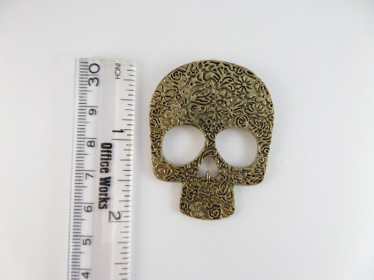Floral Skull Silicone Mold for Resin, Fondant, Clay, Jewelry Making