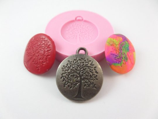 Tree of Life Silicone Mold Fondant Cupcake Resin Polymer Clay Jewelry Charms